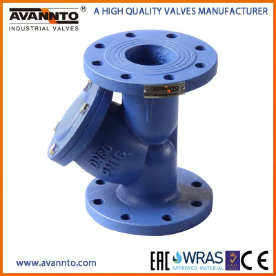 Filtro tipo Y de hierro dúctil Brida doble Agua DIN/JIS/ASME/ASTM/GB